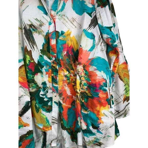 Lafayette148  women's oversized shirt Medium multi 42 Chest 48 Hip. Never worn - Picture 9 of 13